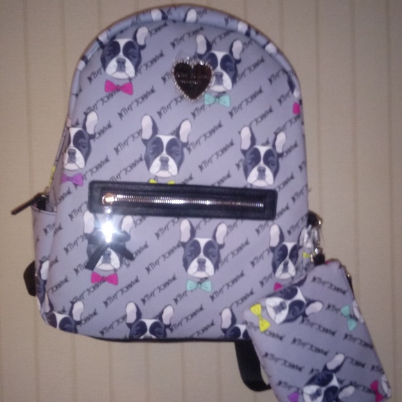 betsey johnson boston terrier backpack